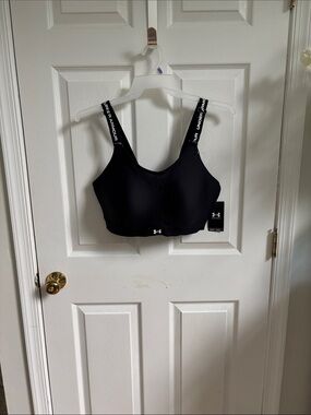 Under Armour Black Padded Sports Bra with Branded Straps